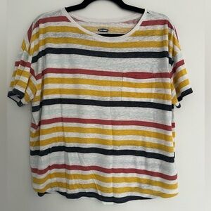 Old Navy Multicolored Stripped Tee | Woman’s Sz L